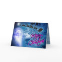 Frosty Cold Blue Santa Claus Holiday Wishes cards