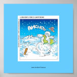 Frosty Fights The Flu Funny Christmas Poster posters
