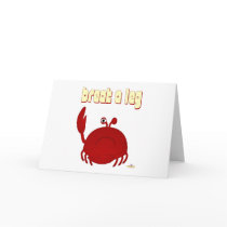Frowning Red Crab Break A Leg Greeting Cards