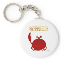 Frowning Red Crab Craboholic Key Chain