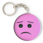 Frowny Face - Pink - Customised keychains