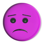 Frowny Face Purple Magnet