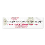 Frugal Fashionista Clothing Swap Bumper Sticker bumper stickers