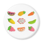 Fruit and vegetable shaped gummy candy magnets