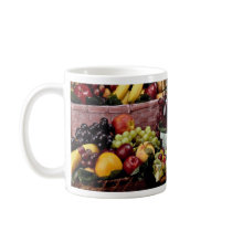 Fruit baskets, mixed fruit and cheeses coffee mug