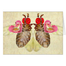 Fruit Flies Exchange Banana Valentines Greeting Card