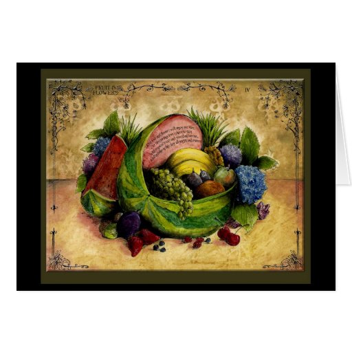 Fruit n Flowers 4th year wedding anniversary card Zazzle