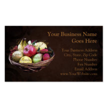 Fruit of the Spirit, Painted Brown Basket Business Card Template