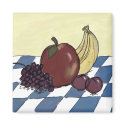 Fruit on a Blue and White Tablecloth Magnet
