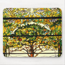 Fruit Tree Stained Glass by Louis Tiffany Mousepad