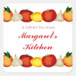 fruit vegetable cooking food gift tag labels square sticker