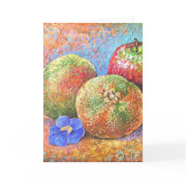 Fruits Apple Pear Mandarin Painting Art - Multi