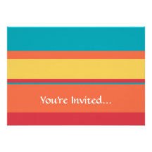 Fruity Tropical Tonal Stripes Custom Invites
