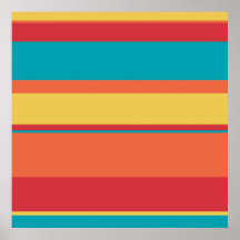 Fruity Tropical Tonal Stripes Print