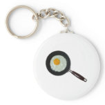 Frying pan with sunny side up egg key chain