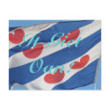 Fryslan Flag & Text It Giet Oan! Postcard