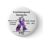 FTD, Frontotemporal Dementia Purple Ribbon Pin buttons