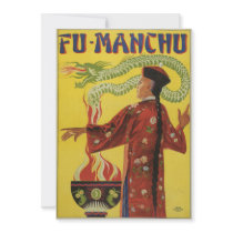 Fu-Manchu Magician Advertisement Personalized Announcement