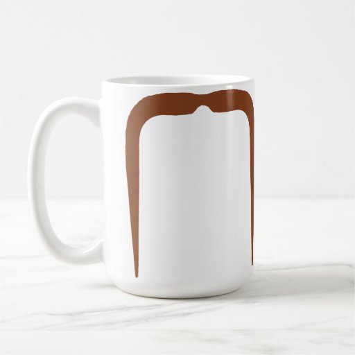 Fu Manchu Moustache in Red Mug