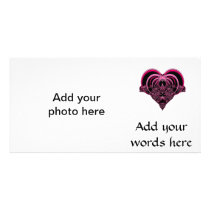 Fuchsia and black fractal heart