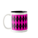 Fuchsia & Black Buddha Cup mugs