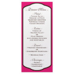 Fuchsia Brown & White Wedding Reception Menus Rack Card Template