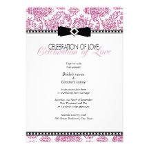 Fuchsia Floral Wedding Invitation
