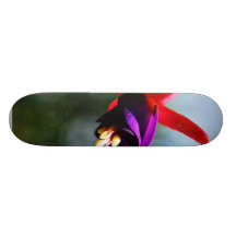 Fuchsia Flowers Purple Skateboard Deck
