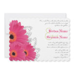 Fuchsia & Orange Gerber Daisy Wedding Invitation