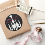 Fuchsia Pink Vintage Chandeliers  Wedding Stickers