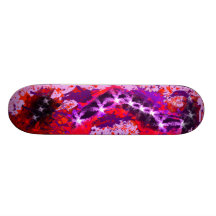 Fuchsia  & Red swirls Custom Art Skateboard Deck