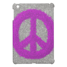 Fuchsia Splat Painted Peace Sign IPad Mini Case