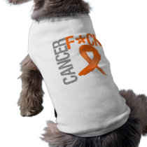 Fuck Cancer - Kidney Cancer (Orange Ribbon) Dog T-shirt