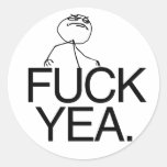 Fuck ya meme round stickers