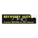 Fugitive Recovery Bumper Sticker bumper stickers