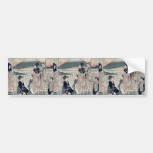 Fuji, hawks, and eggplants by Kitagawa,Utamaro Bumper Sticker