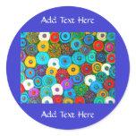 Full  Circle Sticker  with text