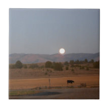 Full Moon at Twilight Tile