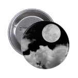 FULL MOON CLOUDS BLACK AND WHITE BUTTON
