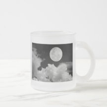 FULL MOON CLOUDS BLACK AND WHITE COFFEE MUGS