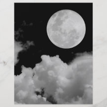 FULL MOON CLOUDS BLACK AND WHITE FLYERS