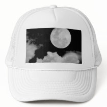 FULL MOON CLOUDS BLACK AND WHITE