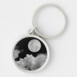 FULL MOON CLOUDS BLACK AND WHITE KEY CHAIN