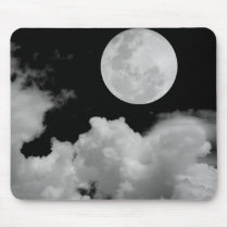 FULL MOON CLOUDS BLACK AND WHITE