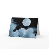 FULL MOON CLOUDS BLUE