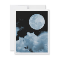 FULL MOON CLOUDS BLUE
