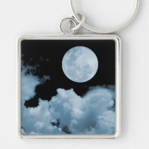 FULL MOON CLOUDS BLUE KEYCHAINS