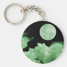 FULL MOON CLOUDS GREEN KEYCHAINS