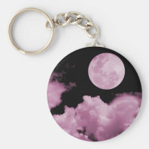 FULL MOON CLOUDS PINK KEYCHAINS