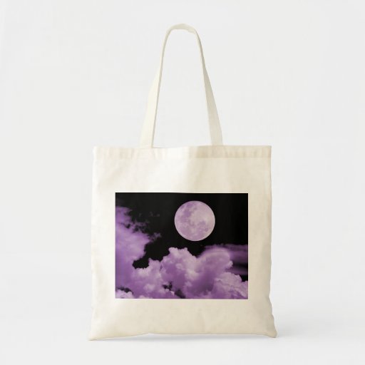FULL MOON CLOUDS PURPLE CANVAS BAG